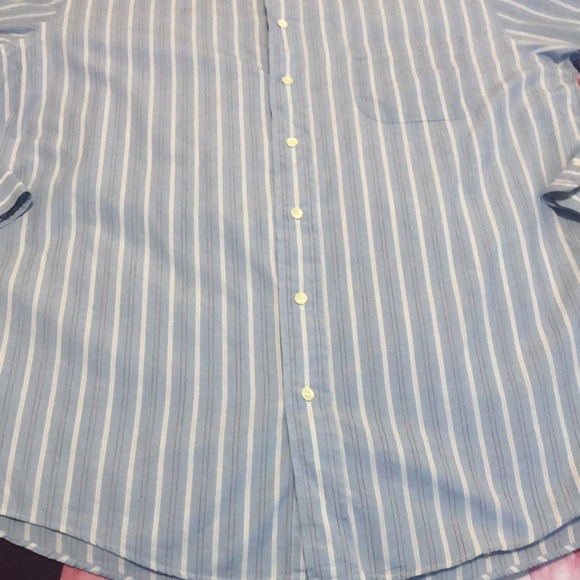 Burberry Blue and White Stripe Button Down Mens Size 16.5 -35 - Picture 3 of 16